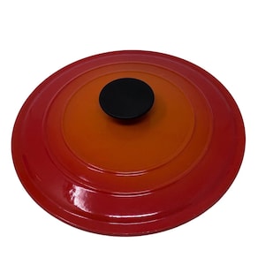 Le Creuset Flame Orange Emailliertes Gusseisen Runder Deckel NUR Größe E Made in France