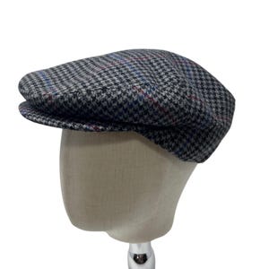 Seifter by Framar Italy Mens Wool Houndstooth Flat Cap Hat Gray L Tweed Driver