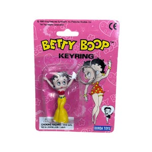 Vintage Betty Boop Keyring 1997 Dorda Toys Keychain New on Card