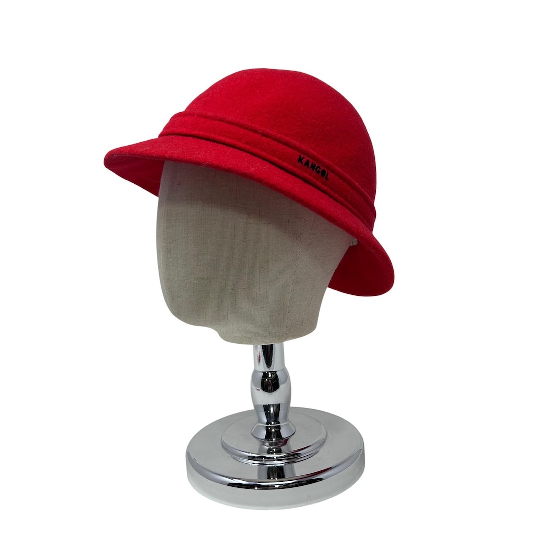 Kangol Design Red Wool Felt Hat Made in England Vintage Bell  display picture 2