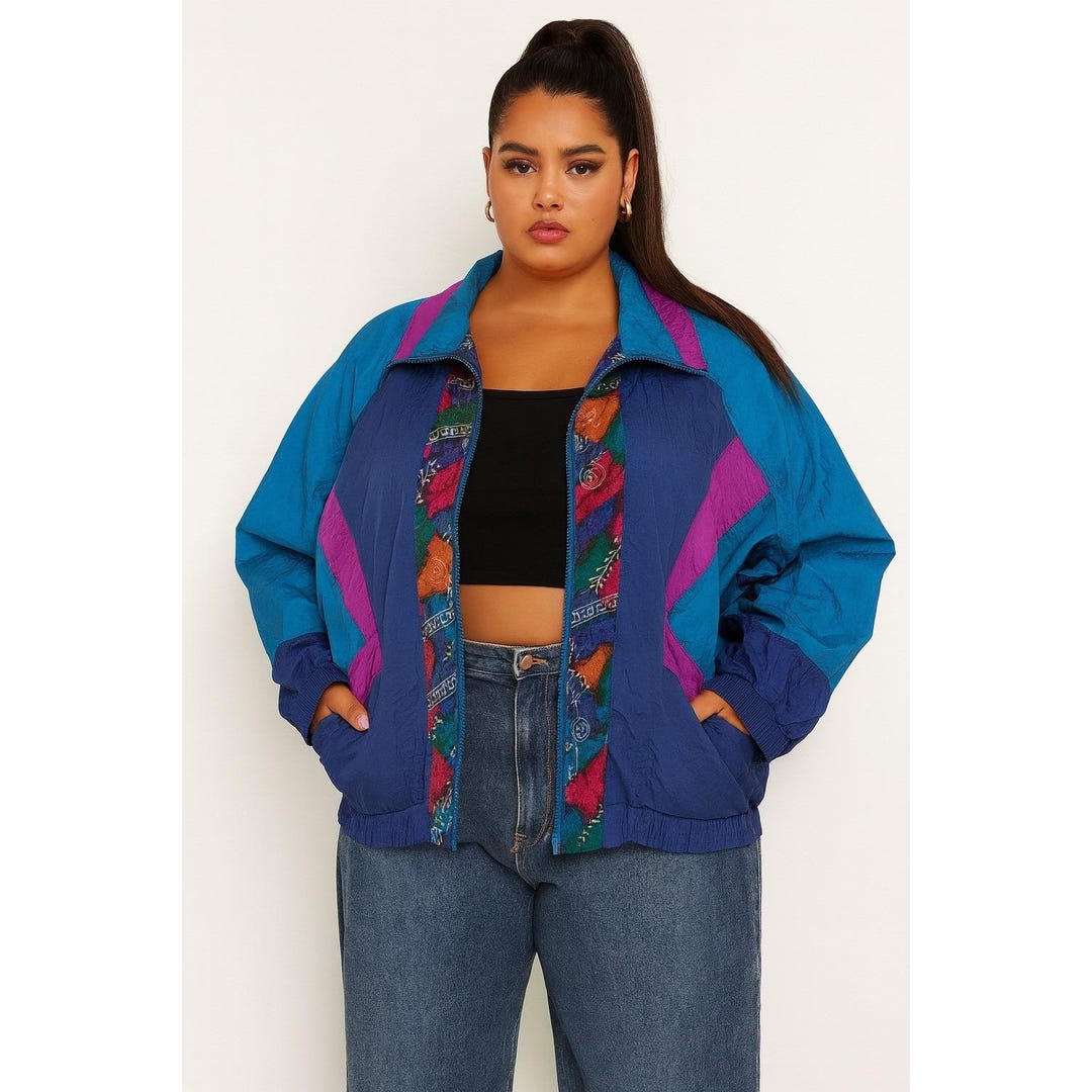 Westside Connection Windbreaker Jacket Colorblock Vtg 90s Womens