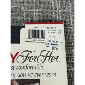 Vintage Jockey for Her Pantyhose Medium Tall Up to 6'2" Navy Blue 1989 Hosiery image 3