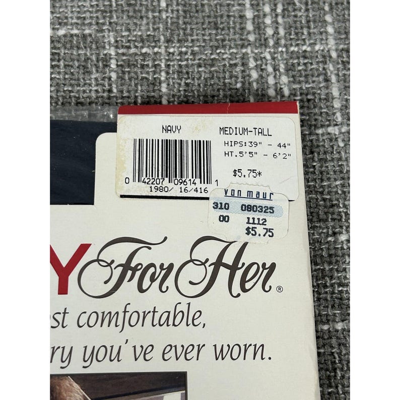 Vintage Jockey for Her Pantyhose Medium Tall Up to 6'2" Navy Blue 1989 Hosiery image 3