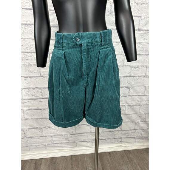 Urban Oasis Green Short Cotton Corduroy Mom Pleat… - image 1