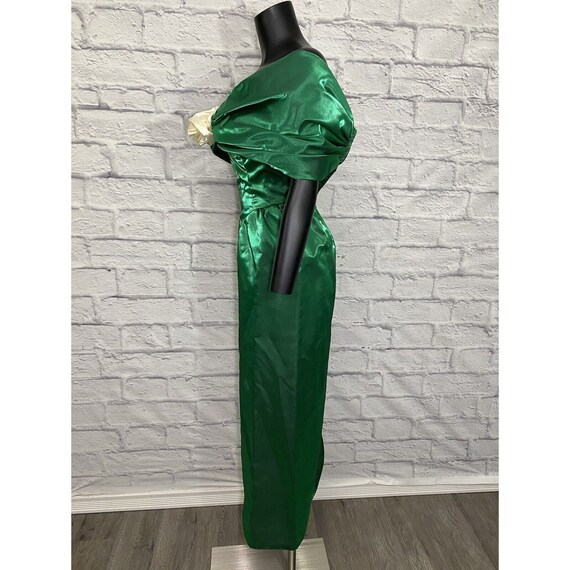 Handmade Green Metallic Prom Dress Shimmer Formal… - image 3