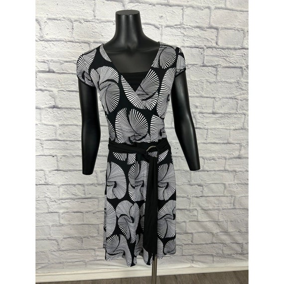 Buy Maurices Women s Dress Belted Cap Sleeve Geometric Fan Pattern Vneck Size Medium Online in India Etsy