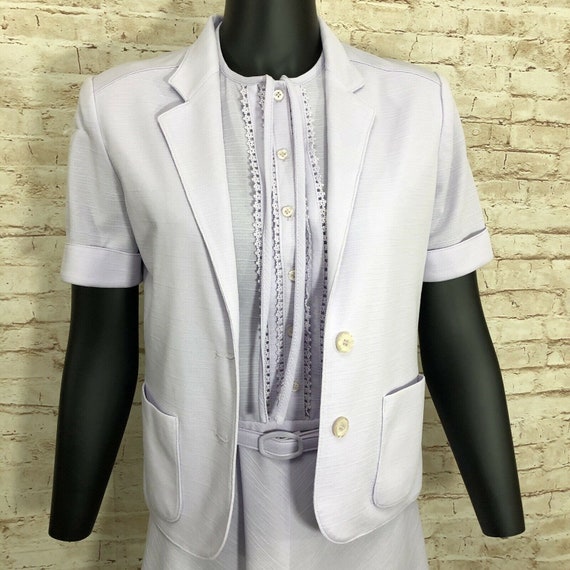 Vintage Lavender Church Dress Blazer Set Belted A… - image 2