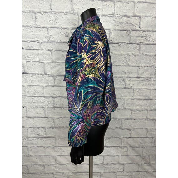 Gdt Too Button Front Shoulder Pads Jacket Swirl P… - image 3