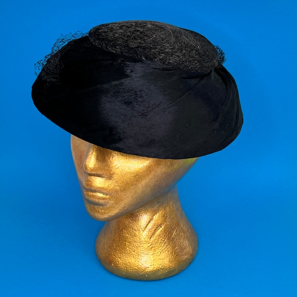 Ladies Black Cocktail Hat with Netting