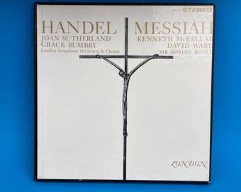 Handels Messiah Three LP Boxed Set Joan Sutherland Grace Bumbry With Liner Sheet Music Artist Bios 1960s