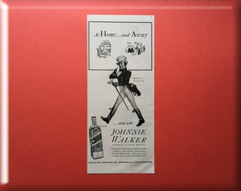 Vintage Magazine Ad Johnnie Walker Whiskey, Field & Stream 1937