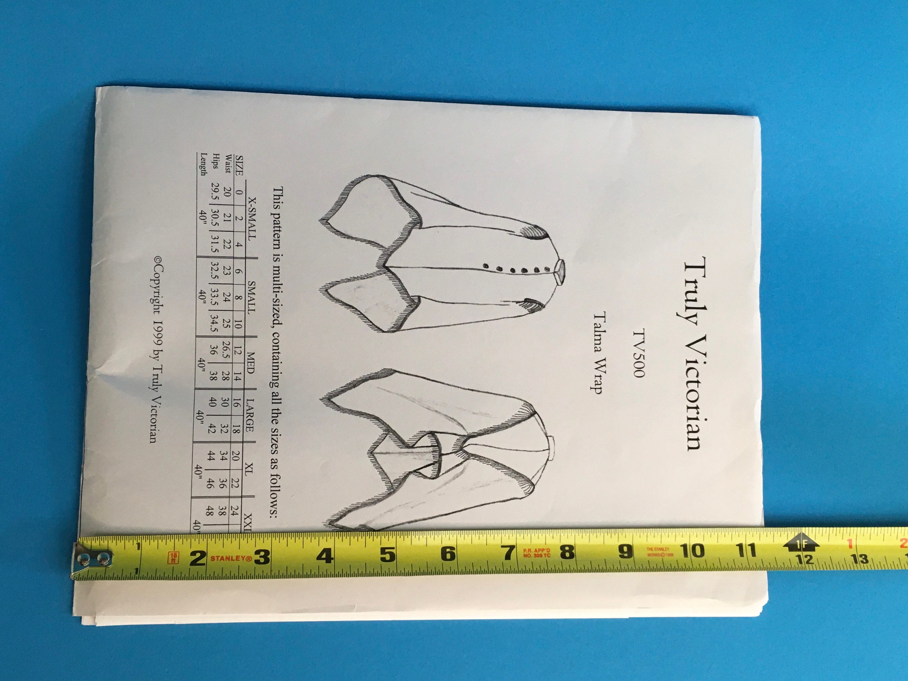 Victorian Cape Sewing Pattern, Uncut, All Sizes Etsy