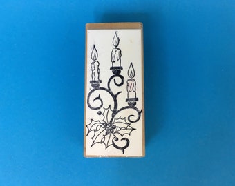 Rubber Stamp Christmas Candles