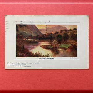 Vintage antieke Tuck's Ansichtkaart 1909 Kleurenafbeelding Verhoogd Papier Frame - River Leny Schotland, Bericht, Postzegel, Annulering