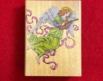 Christmas Angel Renaissance Rubber Stamp