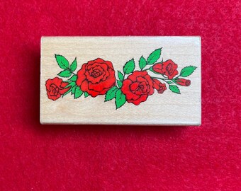 Rubber Stamp Rose Garland Romantic Border Art