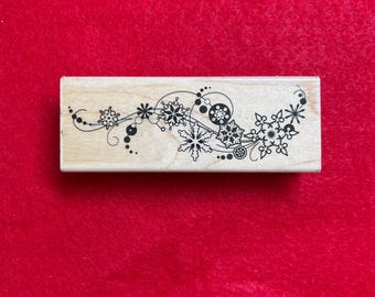 Rubber Stamp Floral Spray Border