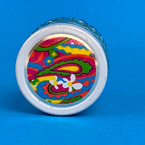 Groovy Psychedelic Avon Empty Clean Solid Cologne Jar In Gold Gift Box