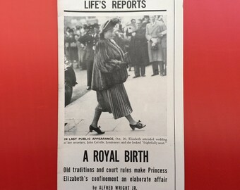 La reina Isabel II como princesa en 1948, Life Magazine Photo, justo antes del nacimiento del príncipe Carlos
