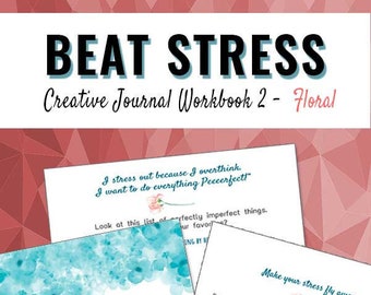 Printable Journal | Stress Journal | Self-care tool | Workbook Journal | Relieve Stress | Take Control of Stress | Workbook 2 Floral Style