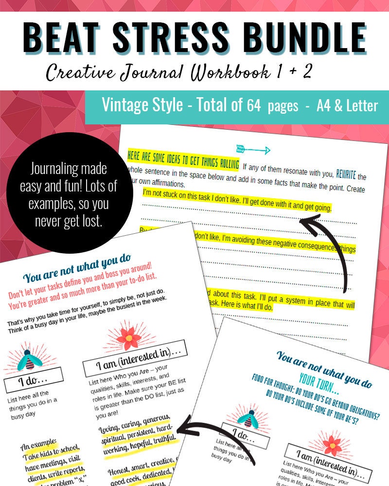 Stress Relief Journal creative Journal printable Journal mental Health ...