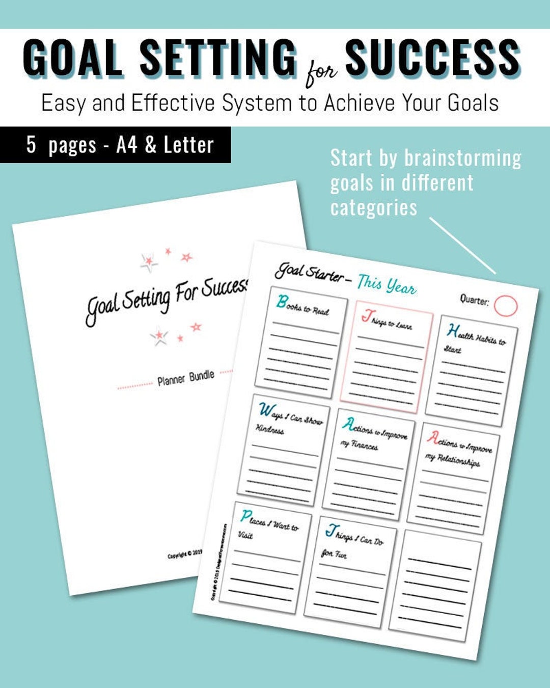 Goal Planner, Goal Tracker, Goal Action Plan, Printable Planner ...