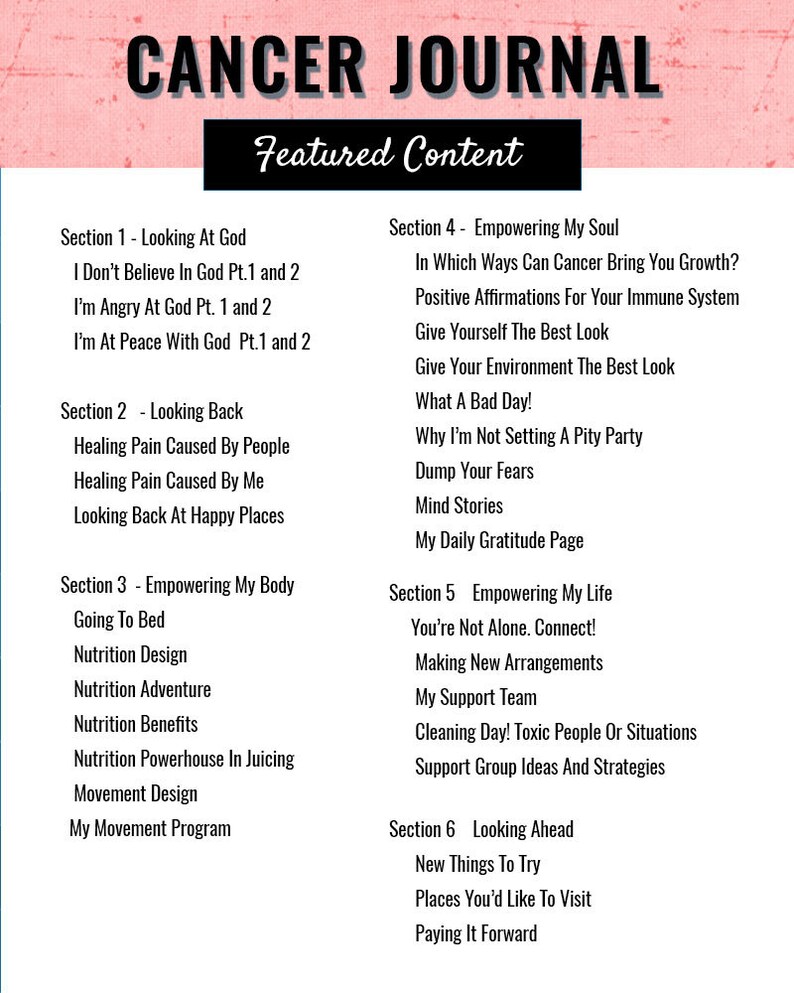Cancer Journal Fight Cancer Journal printable Journal Etsy Canada