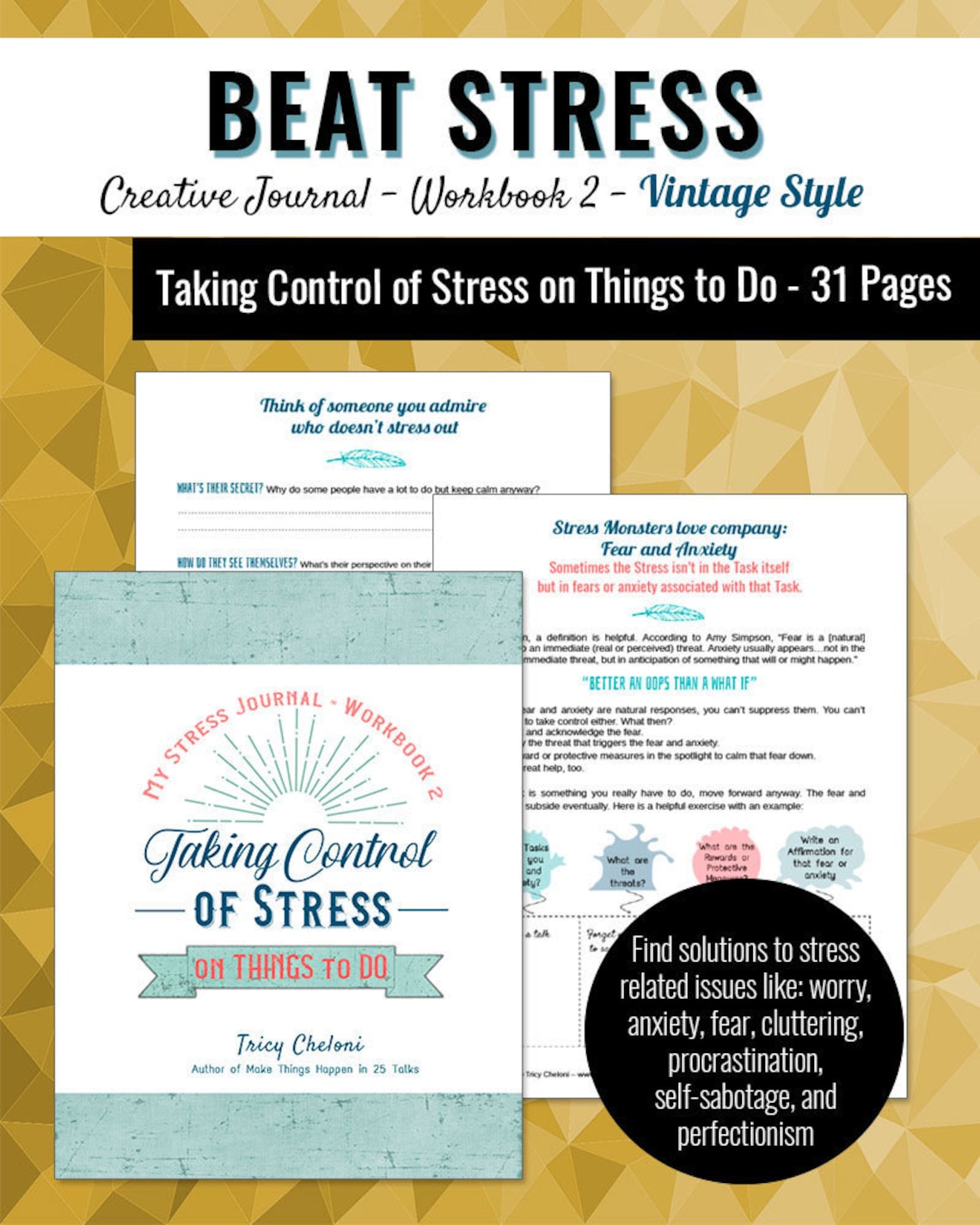 Stress Journal Printable Journal mental Health stress Relief Worry ...