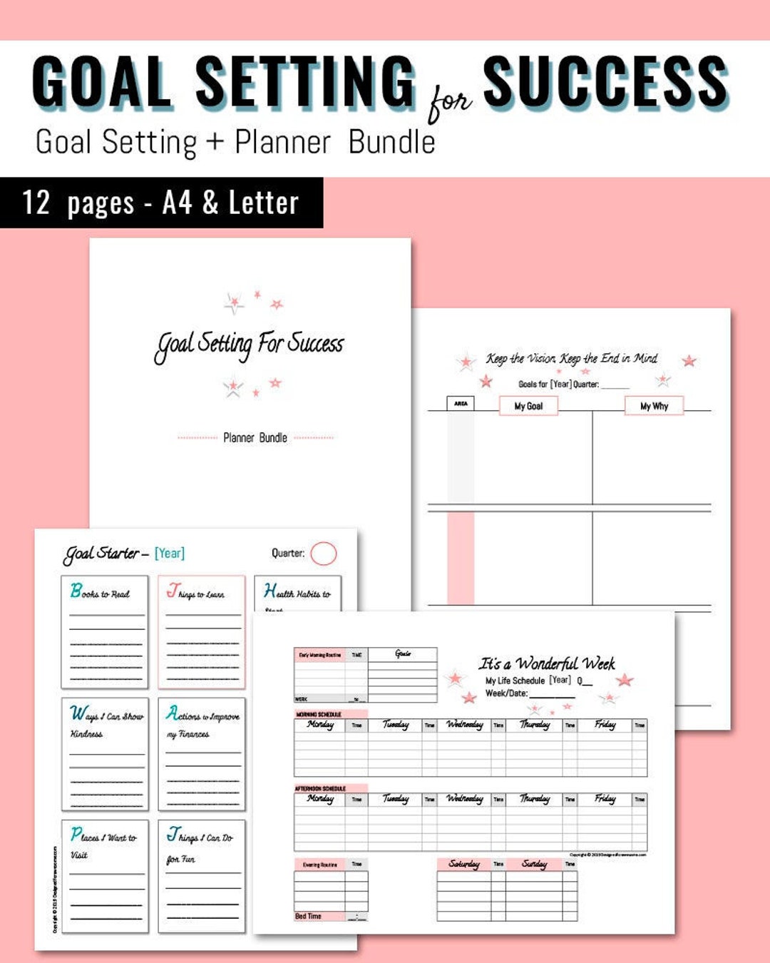 Goal Setting and Planner Bundle, Fast Goal Tracker, Printable Planner ...