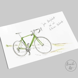 Postcard | Racing bike with saying | Every trip like a little vacation | Road bike love