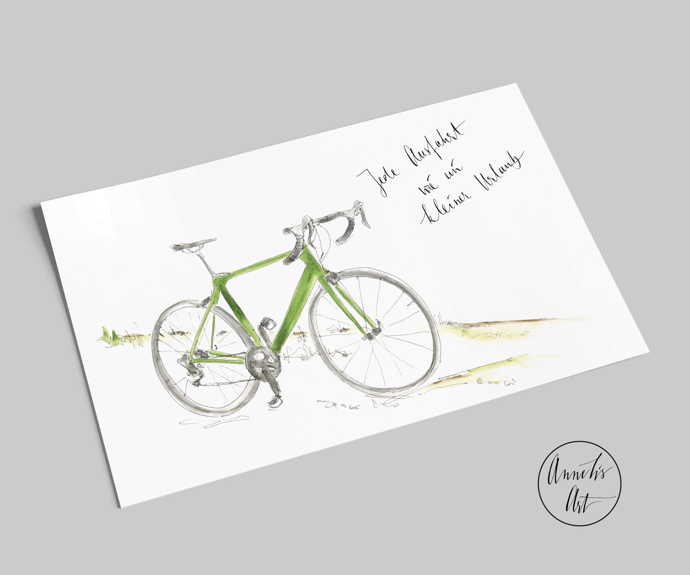 Postkarte Rennrad mit Spruch Jede Ausfahrt wie ein Etsy