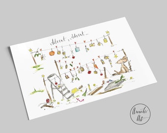 Christmas card | Advent, Advent... | Macki and her Advent calendar | Advent card