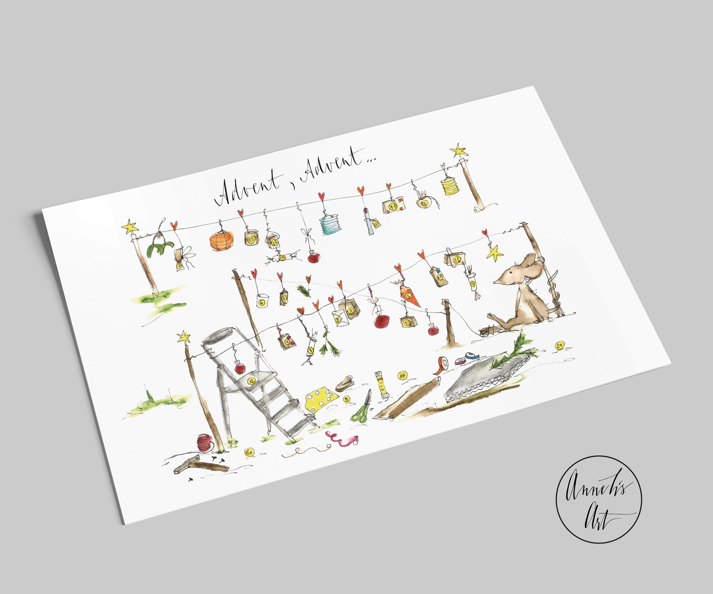 Postkarte Adventskalender Weihnachtskalender Postka Produktbild-Vorschau 11