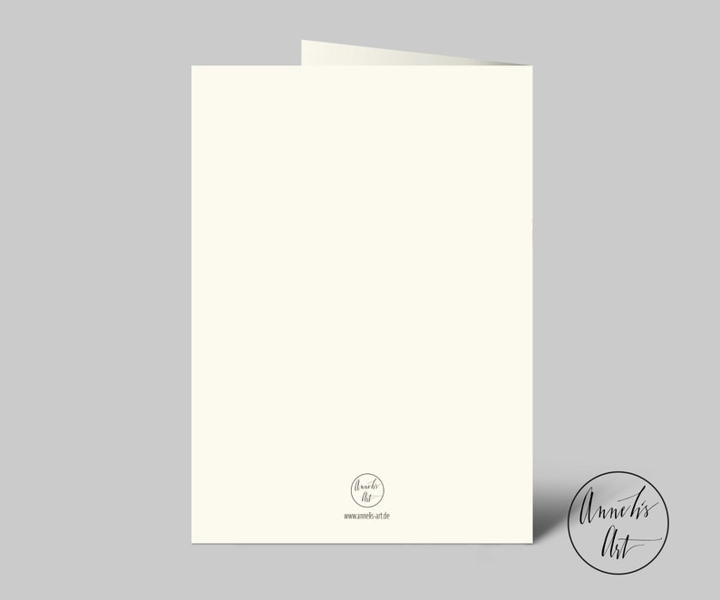May include: Blank white card with a small circle logo in the bottom right corner that says "Anneke's Art" and the website address "www.annekes-art.de".