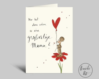 Karte zum Muttertag mit süßem Spruch | Klappkarte DIN A6
