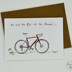 Rennrad Postkarte Fahrrad mit Spruch Wer rennt ohne Rad, hat kein Rennrad. Rennradliebe Bild 3