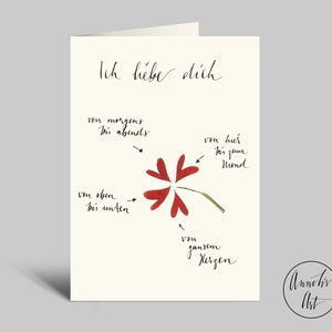 Valentinstagskarte Liebeskarte mit Kleeblatt der Liebe Klappkarte auf Designpapier Bild 1