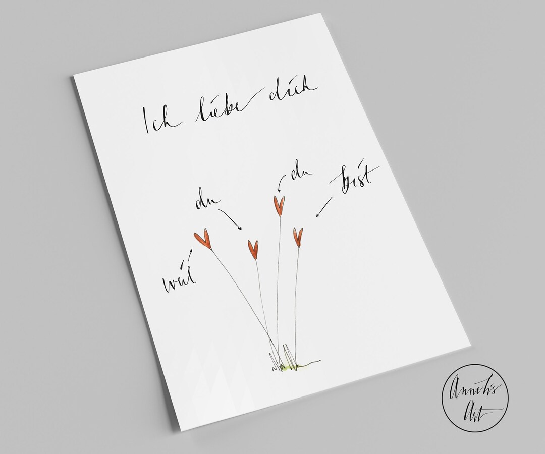 Valentinstagskarte Postkarte mit Spruch Ich liebe dich, weil du toll