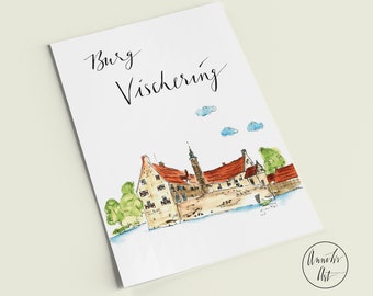 Postkarte - Burg Vischering in Lüdinghausen - Wasserburg