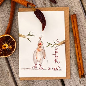 Merry Christmas! | Klappkarte mit Umschlag | lustige Weihnachtskarte mit Huhn