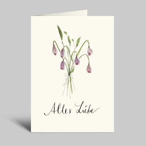 Glückwunschkarte mit Blumenstrauß | Alles Liebe | Klappkarte mit Umschlag