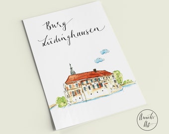 Postkarte - Burg Lüdinghausen | Wasserburg im Münsterland