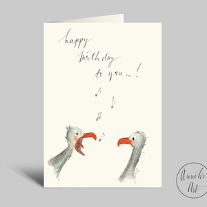 Klappkarte mit Umschlag | Grußkarte zum Geburtstag | Schreimöwen | happy birthday