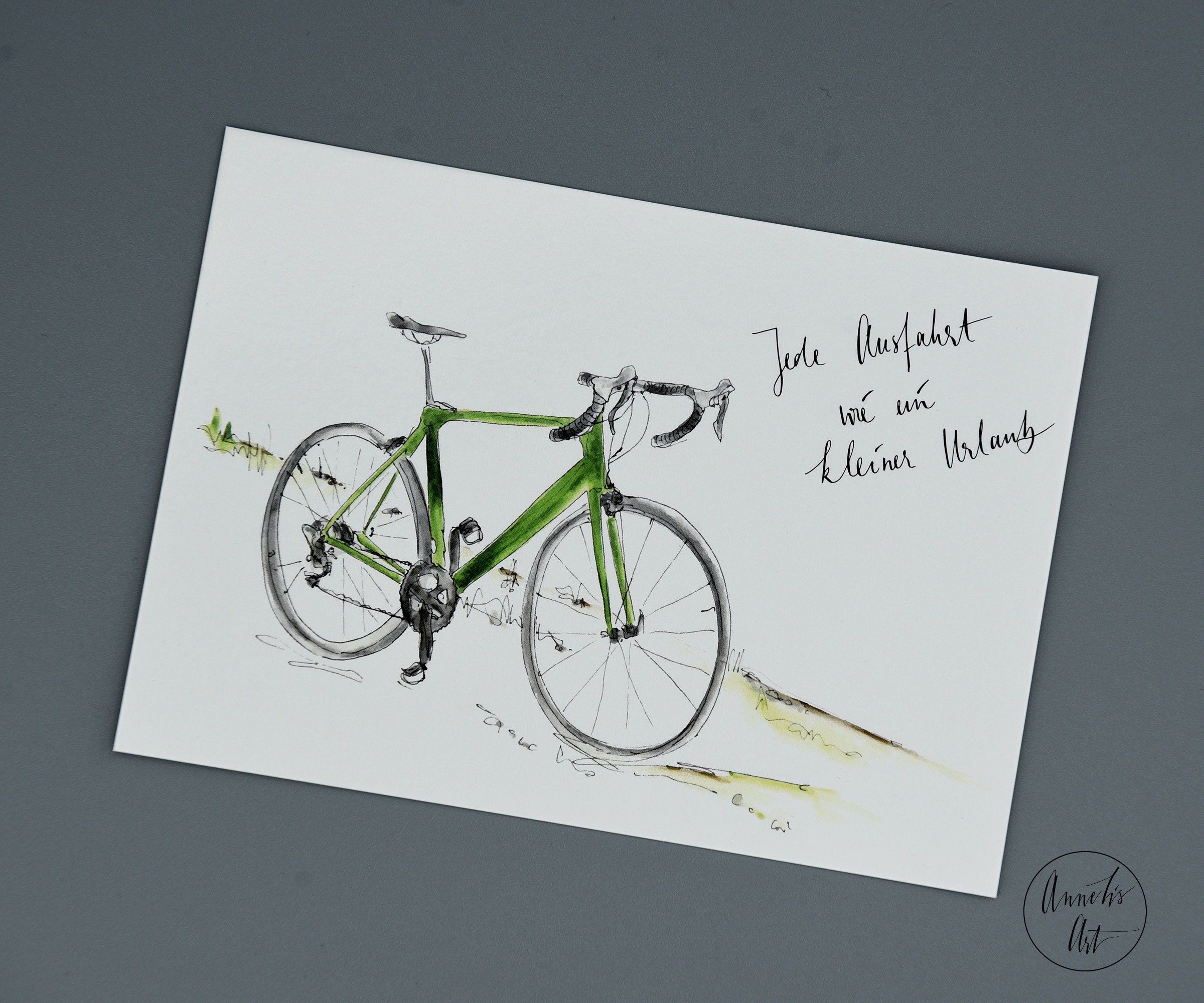 Postkarte Rennrad mit Spruch Jede Ausfahrt wie ein Etsy