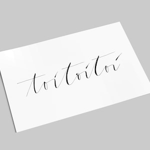 Spruchkarte | toitoitoi | Viel Glück Postkarte | A6 Karte mit Handlettering in schwarz-weiß