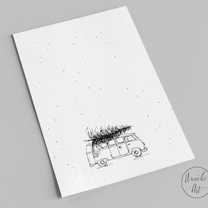 Weihnachtskarte | Vanlife Weihnachtskarte | Bulli im Schnee | Postkarte mit Bulli