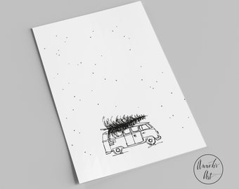 Christmas card | Vanlife Christmas Card | Bulli in the snow | Postcard with Bulli