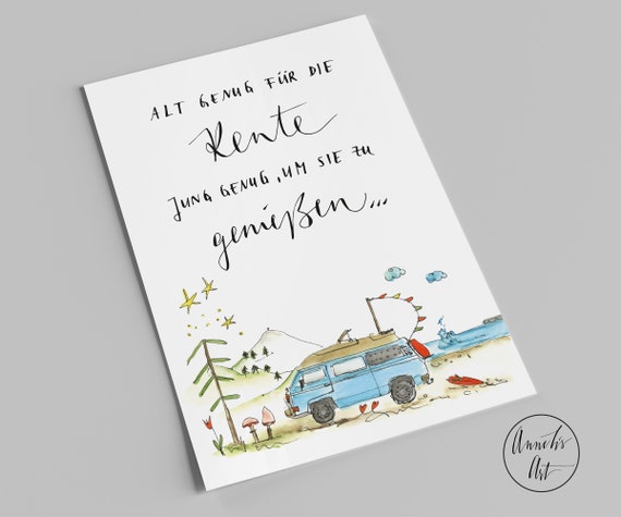 Postkarte zum Ruhestand Reiserentner Ruhestandskarte mit Etsy.de