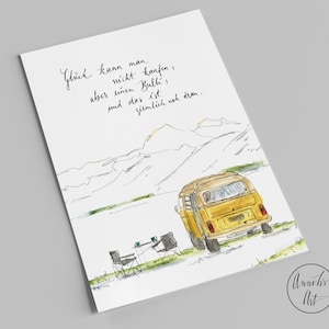 Postkarte | Vanlife | Glück kann man nicht kaufen, aber einen Bulli