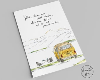 Postcard | Vanlife | You can't buy happiness, but you can buy a Bulli